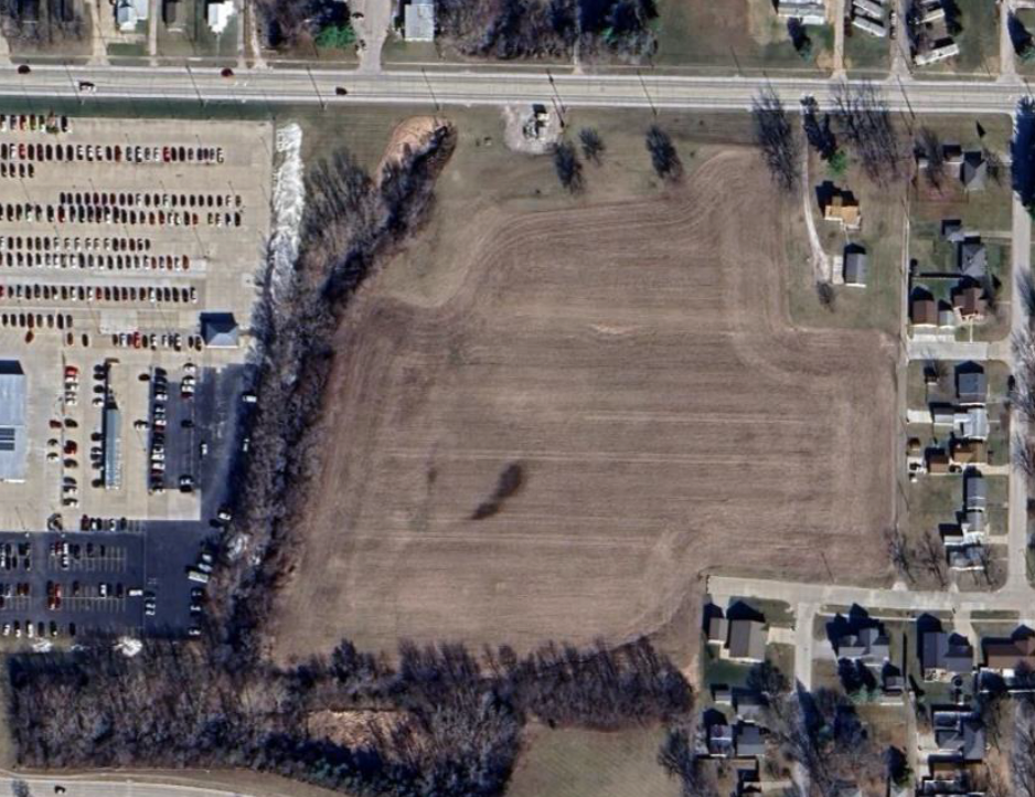 Overhead photo of vacant lot